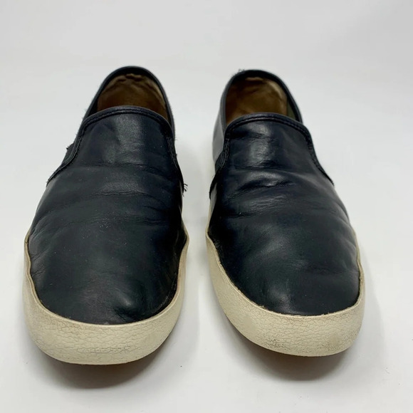 Frye Dylan Slip On Sneakers in Black Leather Size 8.5‎ - Picture 2 of 8